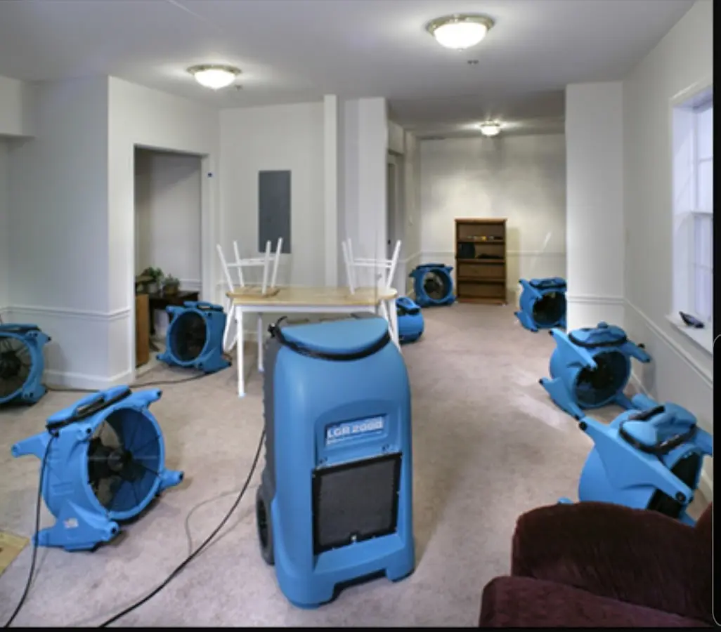Air movers and dehumidifier setup for Water Extraction & Removal in Ephraim
